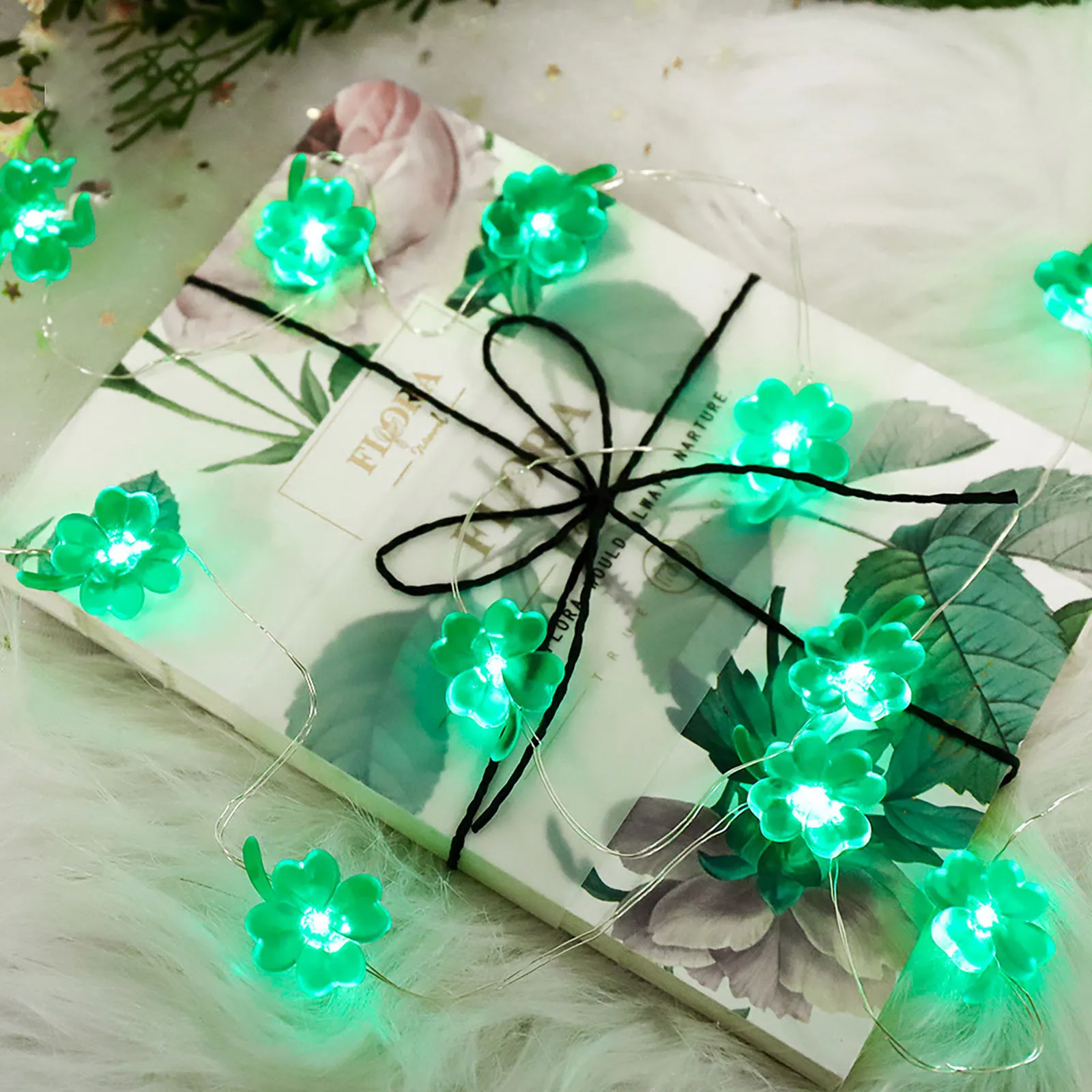 

4 Meters Flower Lights String Flower Garland Led String Fairy Lights Crystal Flowers For Indoor Wedding Party Decors Green#G30