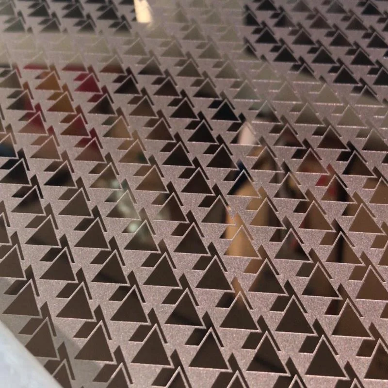

Etched surface fabricated stainless steel plain door panels