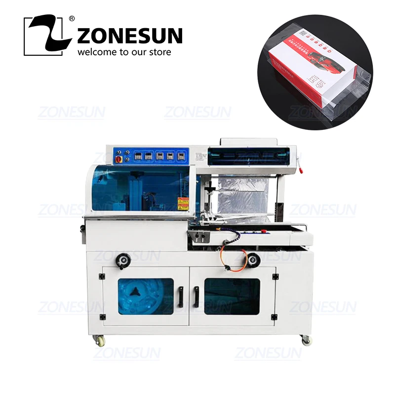 ZONESUN ZS450F герметизация автоматическая машина для резки термоусадочной пленки обертывания косметики книга еда напиток программного обеспечения упаковочная машина