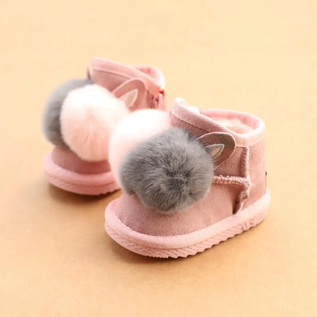 Koovan/Детские теплые сапоги 2020 зимние из натуральной кожи с кроличьим мехом С