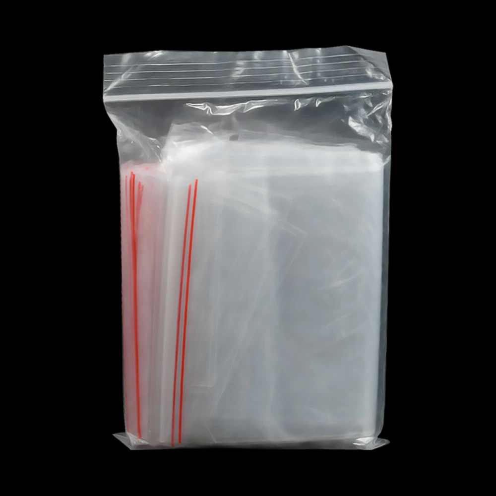 100pcs/pack Small Zip Lock Plastic Bags Reclosable Transparent Bag Vacuum Storage Bag  Clear Bags Thickness images - 6