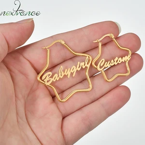 Nextvance серьги в виде звезды персонализированные Настроить имя Namplate очарование серьги подвес падение Для женщин подруги Нержавеющаясталь подарок