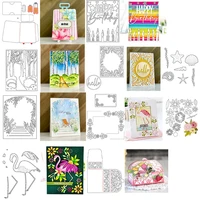 suitcase birthday tropical leaves cover plates blooms deliveries box cutting dies for diy scrarpbooking cards crafts 2021 new