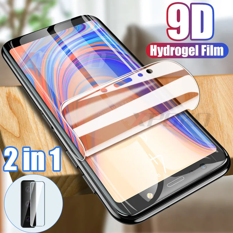 2 в 1 Защитная пленка для объектива камеры Samsung Galaxy A7 A9 J7 J8 2018 Гидрогелевая на A70 A50 A6