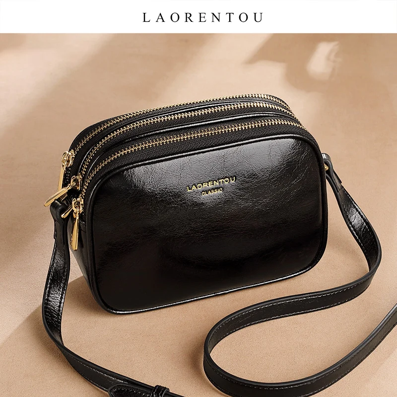 Женская сумка-Кроссбоди LAORENTOU черная многофункциональная вместительная