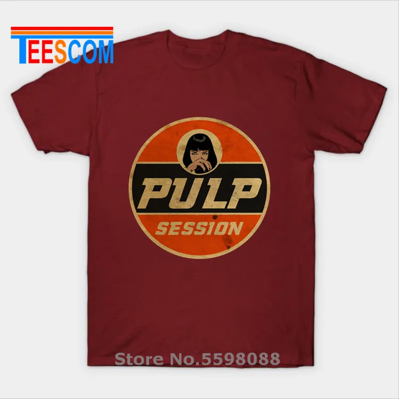 

Vintage Quentin Tarantino Film Pulp Fiction 2019 T Shirt men Mia Wallace TShirt Round neck Short Sleeve Mia Session Hope T-Shirt