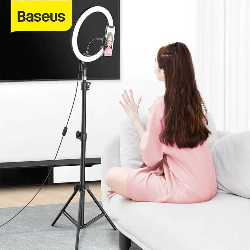 Baseus фото светодиодный селфи-Палка с кольцо заполняющий светильник 10/12 дюймовый