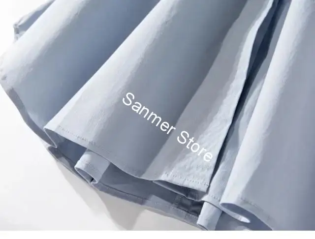 

Women's Cotton Dress Knee-length Half Sleeve Loose Simple Female Casual Shirt Dresses with Buttons Spring Summer