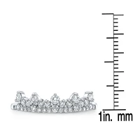 Diamond Ring 10k White Gold Brilliant Round Cut Tiara Crown Accent Band 045 TCW