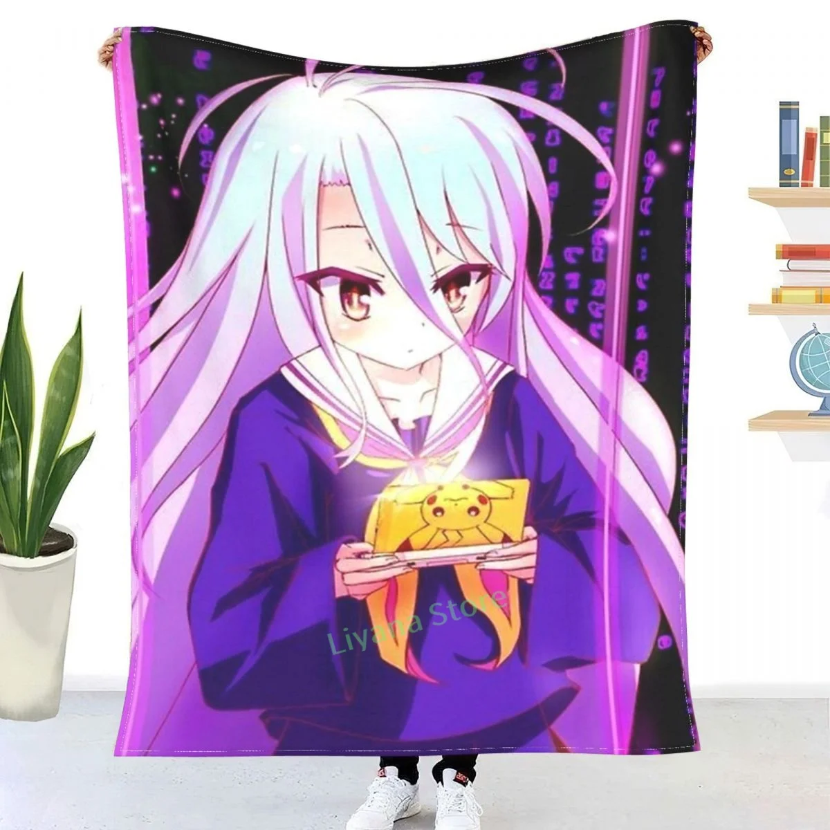 

Shiro - No Game, No Life Throw Blanket 3D printed sofa bedroom decorative blanket children adult Christmas gift