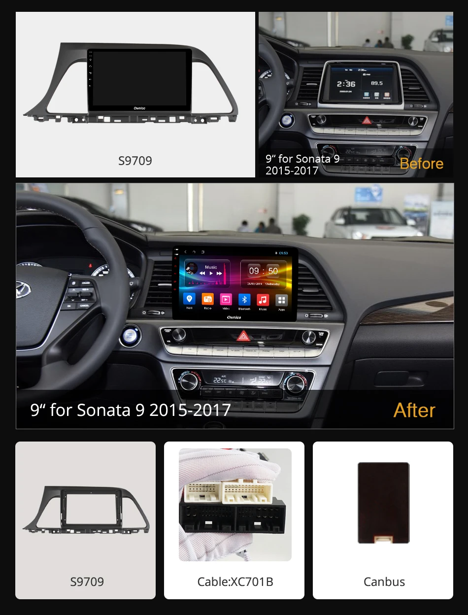 Ownice k3 k5 k6 8Core Android 9.0 DSP SPDIF Car Radio DVD GPS Navi For Hyundai Sonata 9 2015 2016 Audio Video Headunit 4G LET | Автомобили