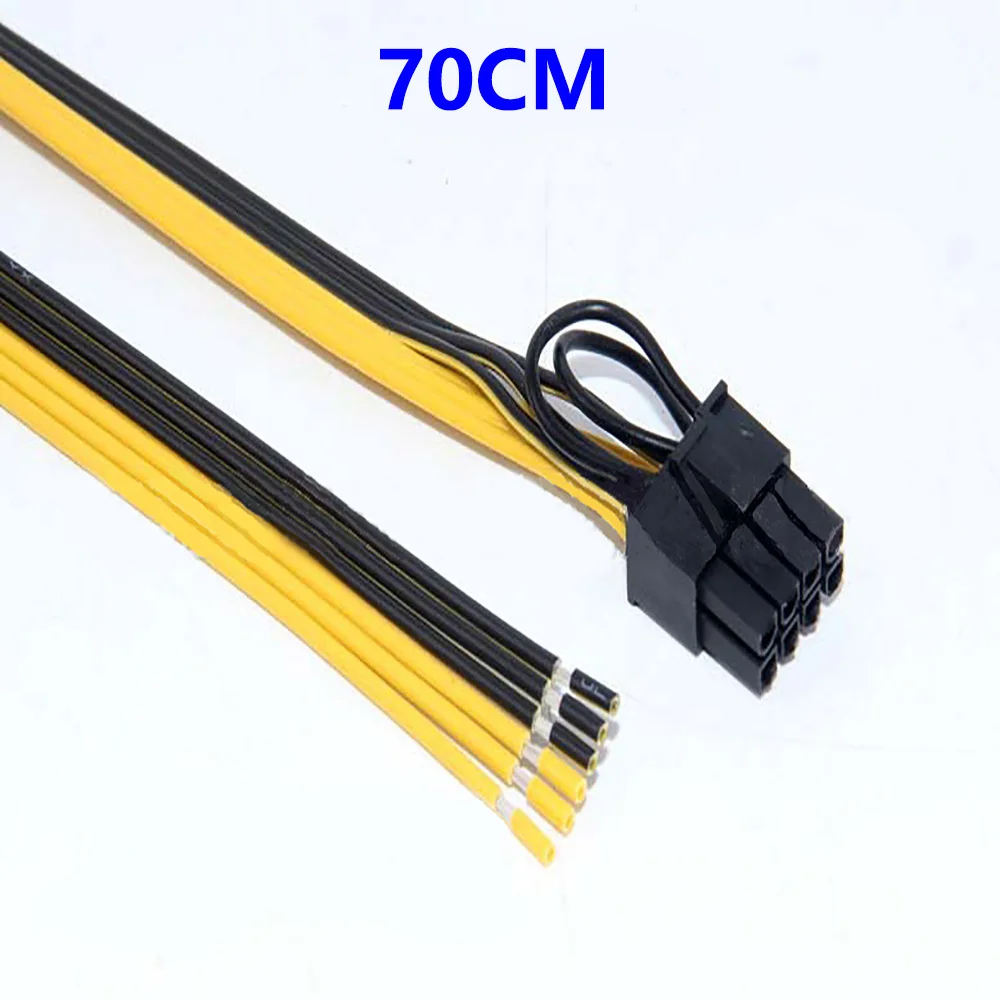 

5pcs/pack 70cm 18AWG PCI-E Graphics Video Card 6+2 pin DIY Power Bare Wire Open End splitter end