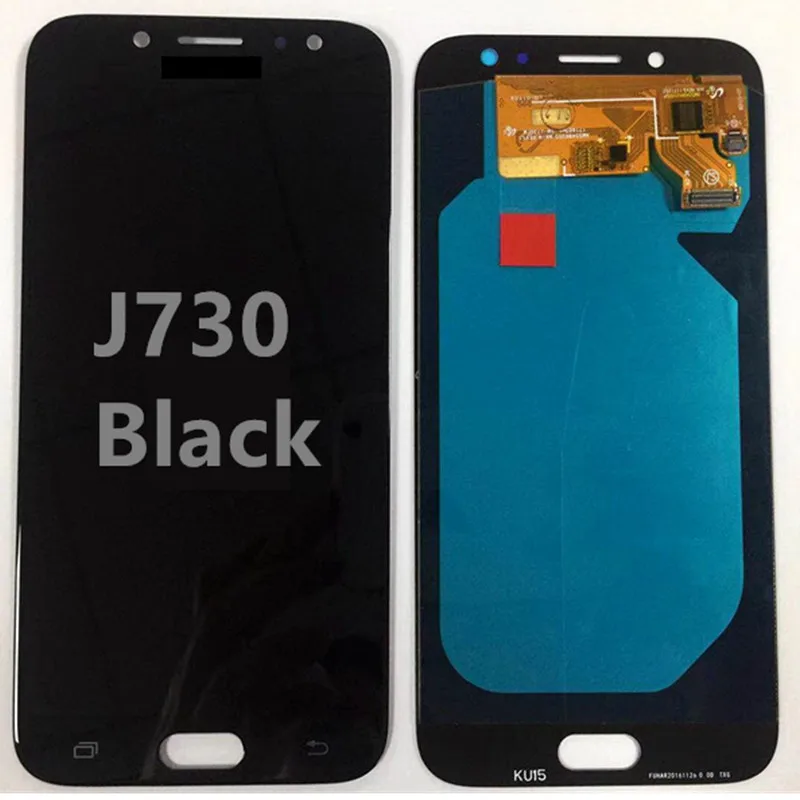 Супер Amoled pantalla lcd для samsung Galaxy J7 Pro J730 J730F pantalla lcd y montaje de digitalizador с панталом - Цвет: Black