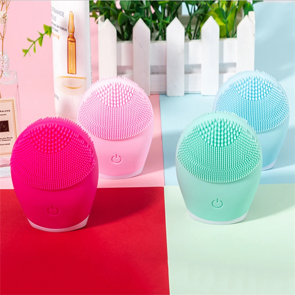 

Силиконовая Очищающая щетка, вибрирующий массажер, миниатюрный мягкий инструмент для ухода за лицом, портативные элементы здоровья