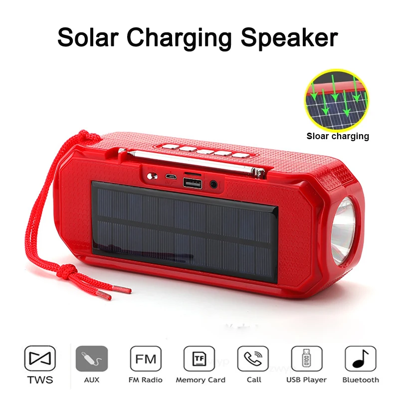 

20W solar charging wireless bluetooth stereo speaker portable outdoor subwoofer music center with radio flashlight anker soundb