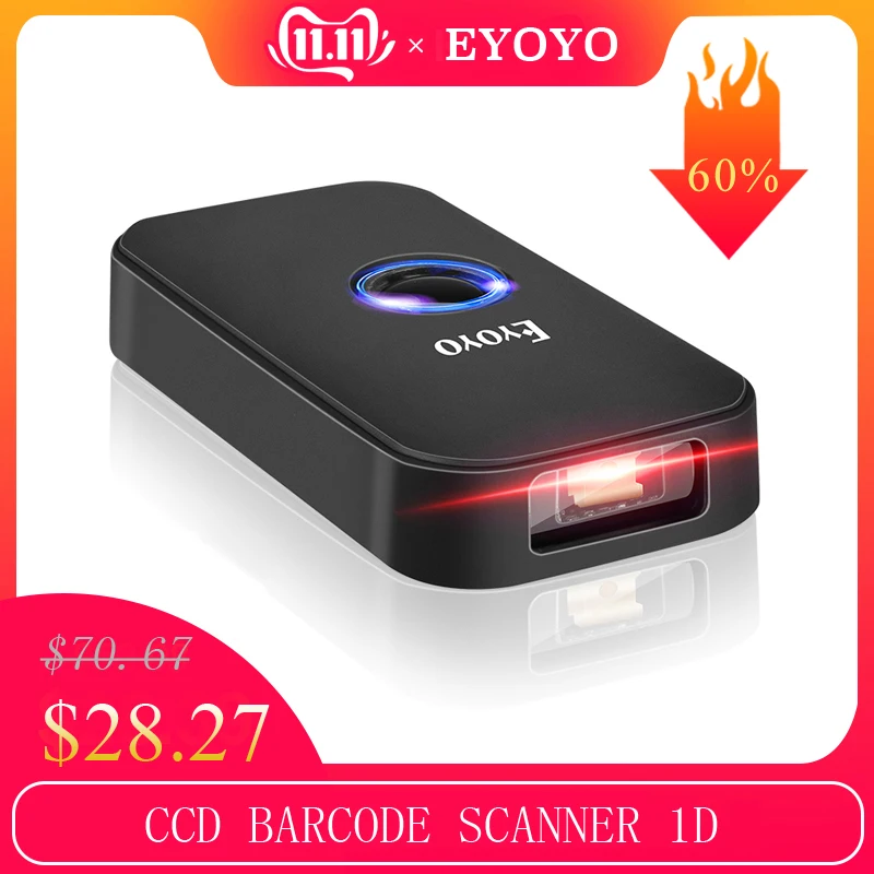 Eyoyo EY-009L 3-в-1 Bluetooth USB Проводная И Беспроводной 1D сканер штрих-кода считыватель штрих-кода для Windows, Mac iOS и Android планшетный компьютер