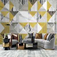 customized size 3d mural abstract art geometric golden triangles wall paper living room sofa tv background non woven wallpaper
