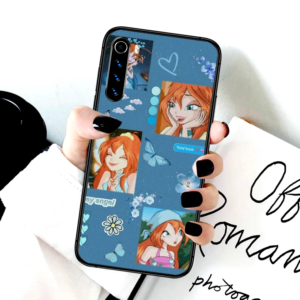 

Cute Girl Winx Clubs Phone Case For Xiaomi Redmi Note 7 8 8T 9 9S 4X 7 7A 9A K30 Pro Ultra black Waterproof Luxury Shell Fashion