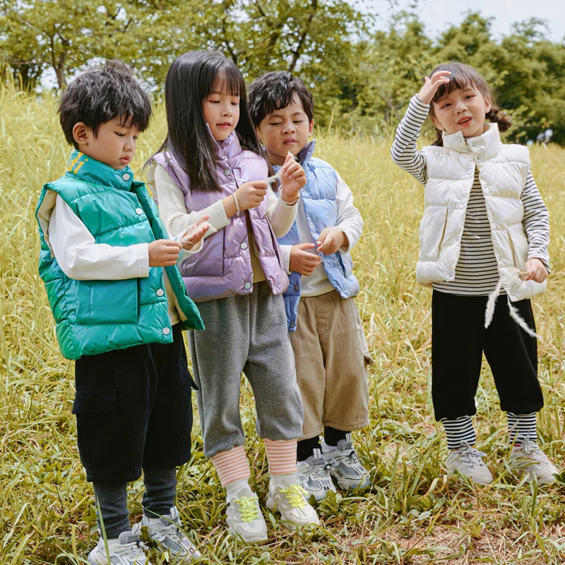 Детская одежда детское плотное пальто жилет с высоким воротником хлопковый для