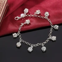 womens 925 silver bracelet pendants crown charm chain bracelet on hand luxury fine fashion jewelry