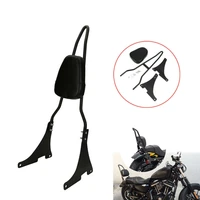 motorcycle detachable rear passenger sissy bar backrest luggage rack black pad for harley sportster xl 883 1200 2004 2018