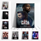 Картина на холсте с изображением супергероев Marvel, Сокол и зима постеры с солдатами, настенные картины для гостиной, домашний декор
