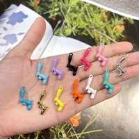 6pcs high quality metal alloy pendants 3d cute balloon dog charms pendants for jewelry making findings diy necklace