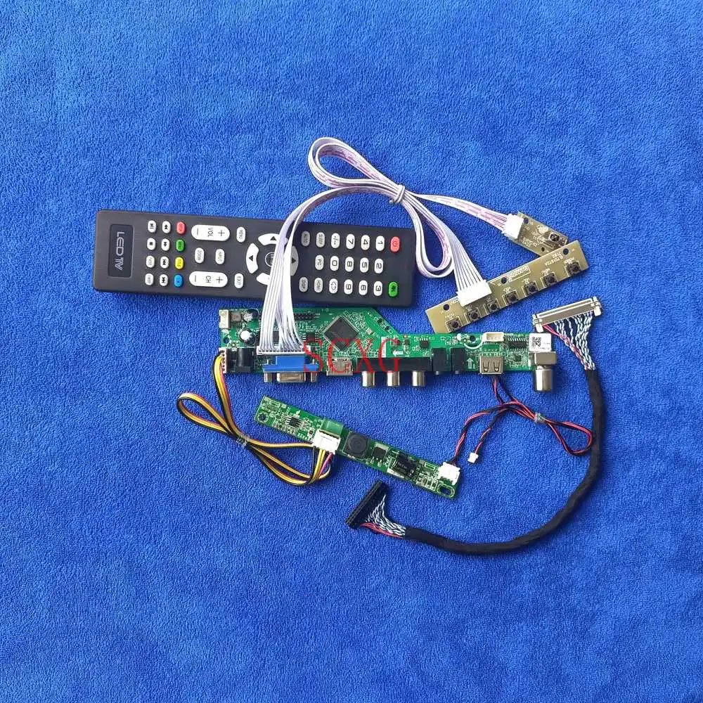 

Светодиодный AV VGA USB HDMI совместимых с 1366*768 Монитор плата контроллера для DV185WHM/HM185WX1/HT185WX1/HT185WXB комплект 30-контактный LVDS аналоговый