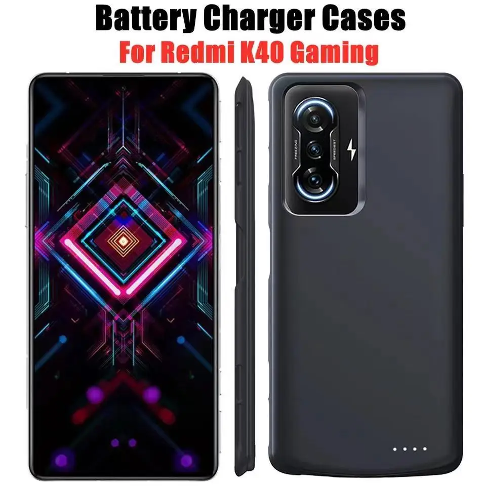 

Battery Charger Cases For Xiaomi Redmi K40 Gaming Powerbank Case 6800mAh Backup Power Bank Cover External Battery Charging Cases
