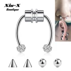 2021 новый магнитный поддельный пирсинг перегородки без пирсинга ложные кольца перегородки манжета для носа пирсинг носа на магните поддельный зажим на носовые кольца, кольцо обманка, пирсинг в нос на магнит