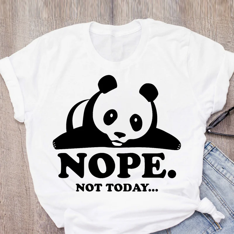 Женская летняя футболка с коротким рукавом и принтом панды Ноуп милый мультяшный