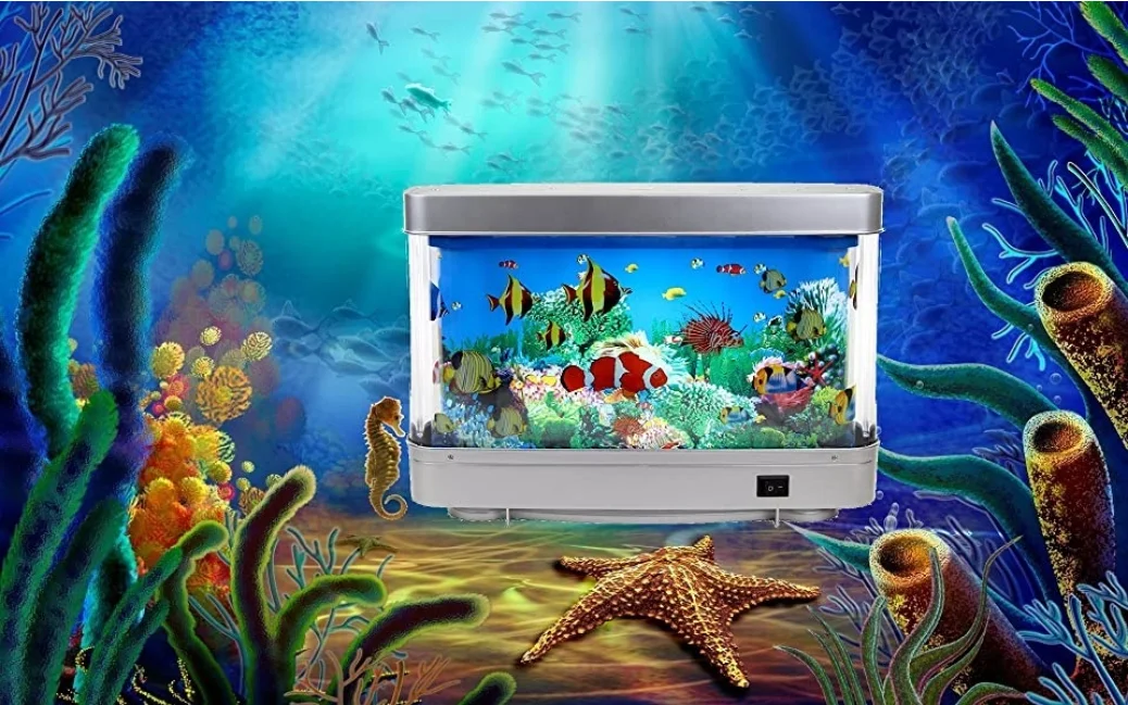 L&aacute;mpara decorativa de acuario de peces tropicales artificiales, luz LED de oc&eacute;ano Virtual en movimiento con interruptor, luces de colores-4