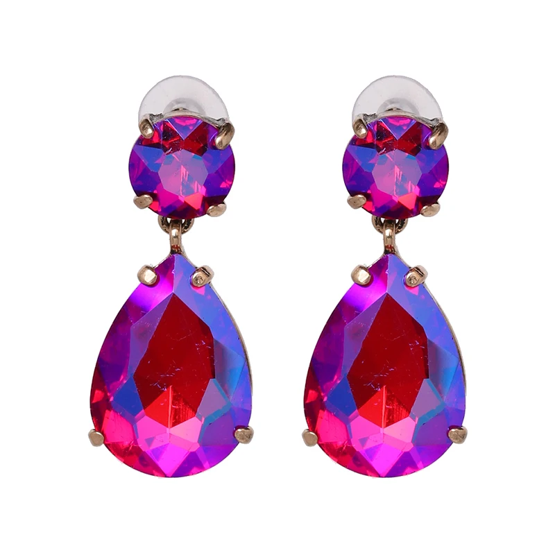 juran hot brand bling crystal drop earrings women girls colorful rhinestone dangle earrings bridal party jewelry wholesale free global shipping