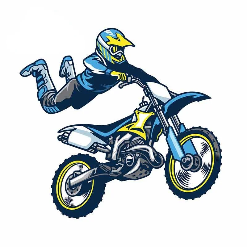 

Виниловая наклейка на бампер мотокросс, мотоциклист, трюк, автомобиль, 3D Забавный аниме мотоцикл KK13 * 12 см