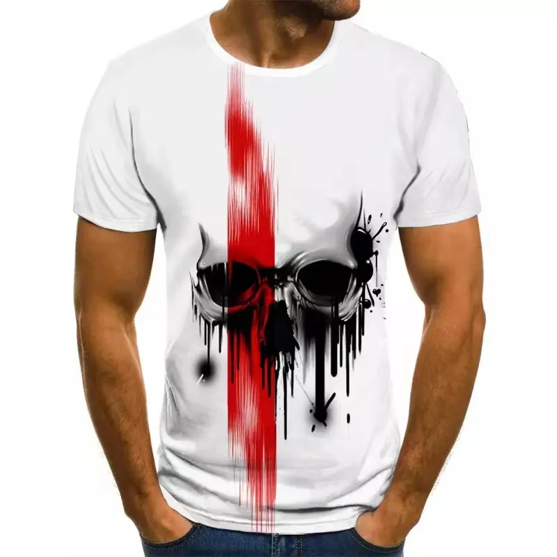 

Summer 2021 Skull Personality Men's Tee Men's Horror 3DT Shirt Boys Clothing Large Size Street Style