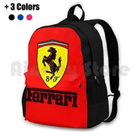 ferrari logo luxury racing car outdoor hiking backpack riding climbing sports bag