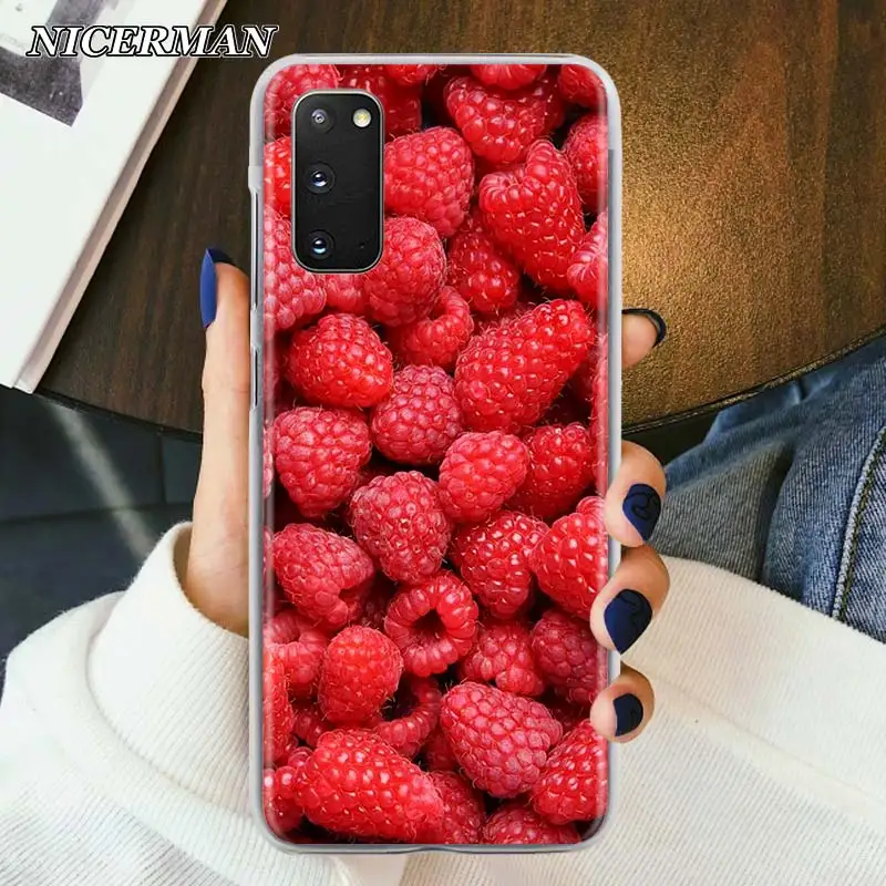 

Green cherry fruit Strawberry Case for Samsung Galaxy S10 S20 Ultra S7 S8 S9 S10 S20 Plus S10e Z Flip Note 8 9 10 Plus Cover