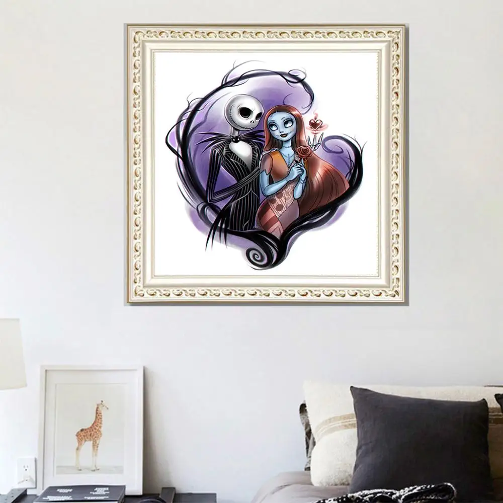 DIY Full 5D Diamond Painting Nightmare Before Christmas Jack and Sally Lover Embroidery Cross Stitch Mosaic Home Decor | Дом и сад