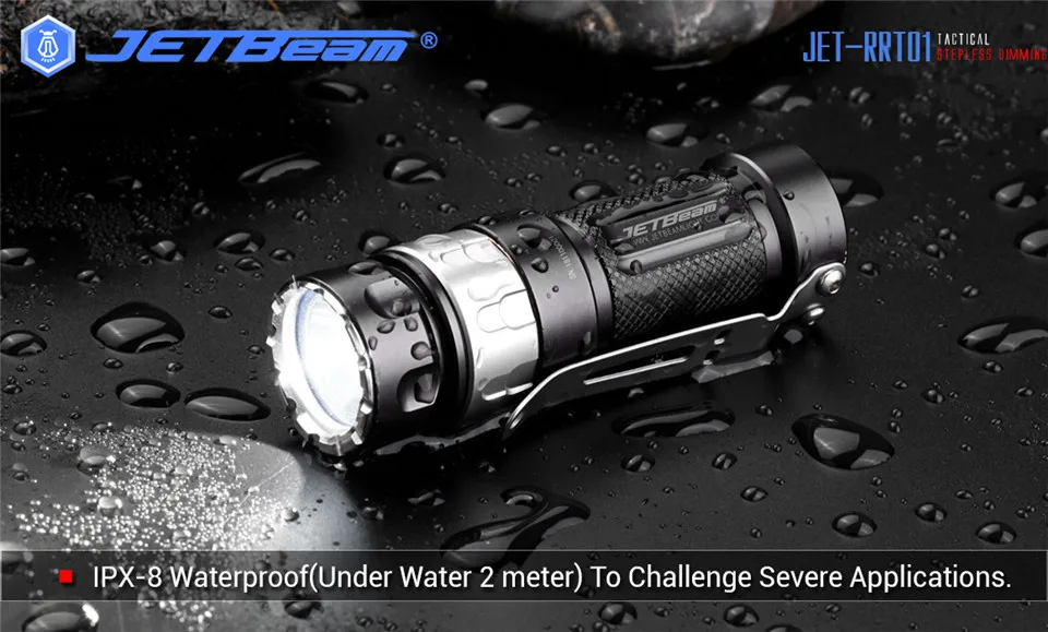 Jetbeam RRT01 Cree XPL светодиодный бесступенчатый Тактический светильник с затемнением, походный разведочный фонарь светильник с батареей Mirco USB 16340