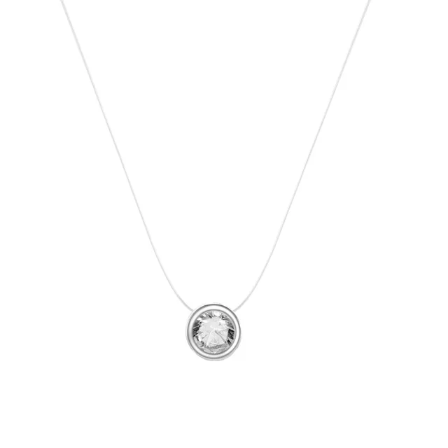 Round zircon ONEVAN женское прозрачное рыболовное ожерелье невидимая цепочка ожерелье s Подвески Стразы чокер в подарок ожерелье s - Окраска металла: Round zircon