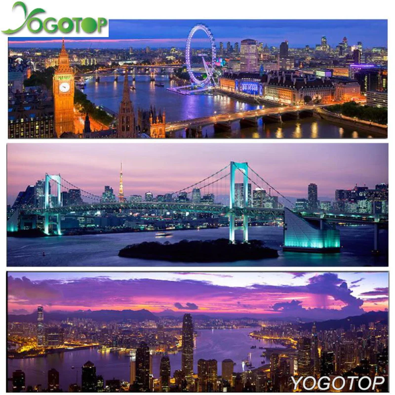 Большой алмазный вышитый ночной декорации Diy алмазная живопись Нью-Йорк