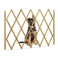 retractable pet protection wood door folding dog gate dogs fence safe guard pine wood fence pet barrier protective