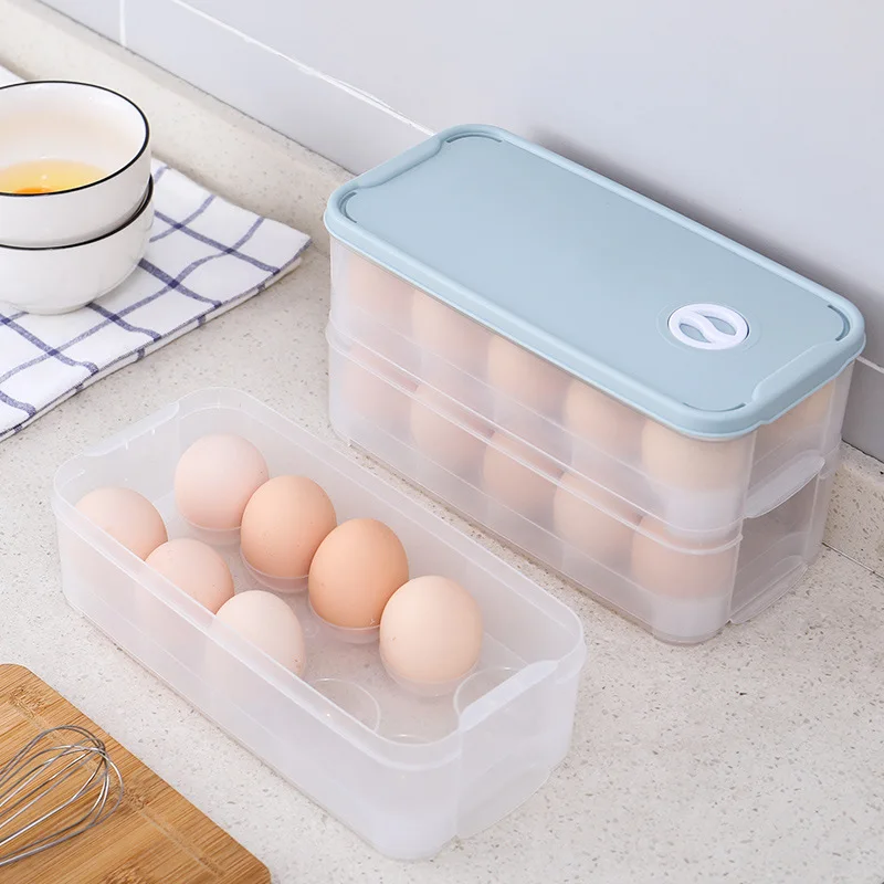 

Refrigerator Egg Storage Box Egg Box Household Kitchen Seperated Multilayer Transparent with dan tuo he Egg Freshness Box