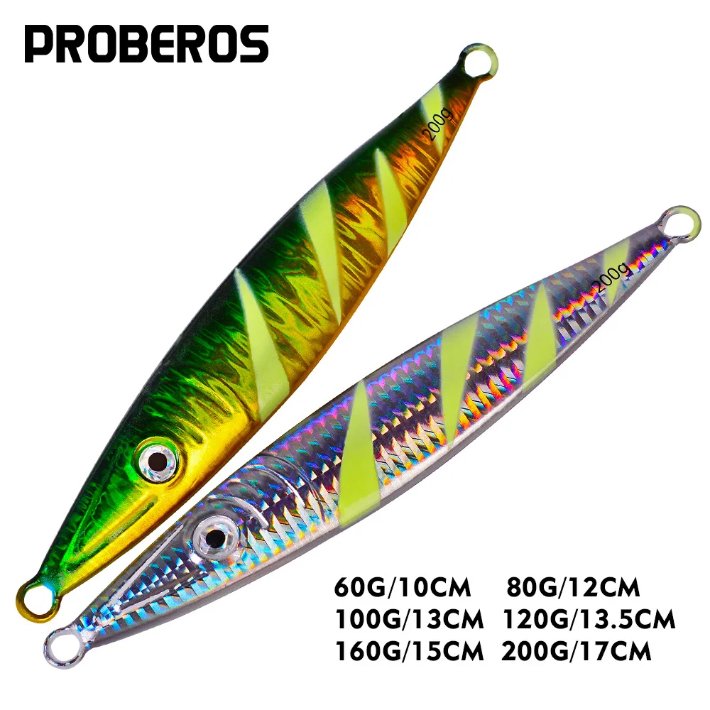 

Приманка для морской рыбалки PRO BEROS светящаяся металлическая Jig, вес 60-200 г, жесткая приманка для троллинга, приманка для ловли окуня, светящая...