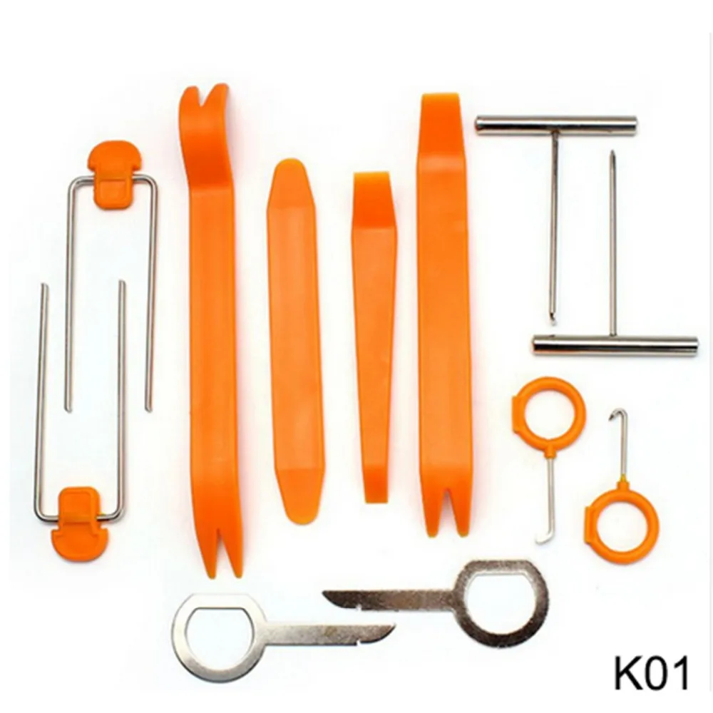 

12pcs/set Car Door Panel Audio Dismantle Remove Install Pry Kit Professional Vehicle Dash Trim Tool Refit Set Repairing Tool K01