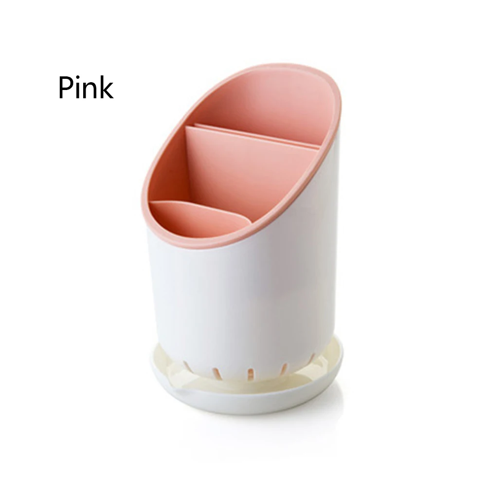 Pink Кухонный ящик для хранения Ложка Вилка Полка Органайзер держатель столовых приборов сушилка пластиковый палочки для еды губка раковина аккуратный фильтр для хранения - Color: Pink