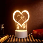 Свадебное украшение, 3D ночник с USB, свадебные сувениры, подарок подружки невесты, декор на День святого Валентина, декор для свадьбы, мероприятия, вечеринки