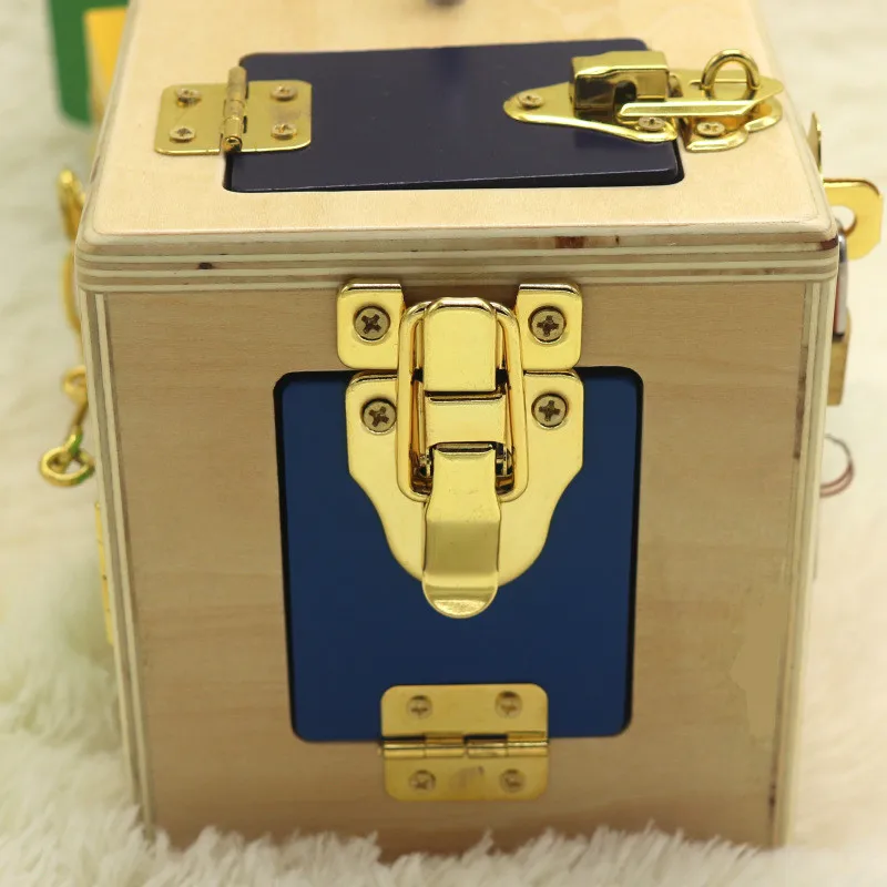 

Preschool Education Daily Learning Unlock Toy Lock Box Teaching Aid Toy Plywood Early Education Toys Children'S Educational Toys