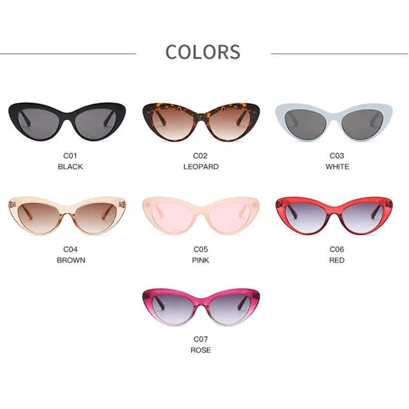

Cat Eye Sunglasses Women Men Vintage Gradient Glasses Retro Sun Glasses Shade Fashion Female Eyewear Plastic Frame Clear Lens