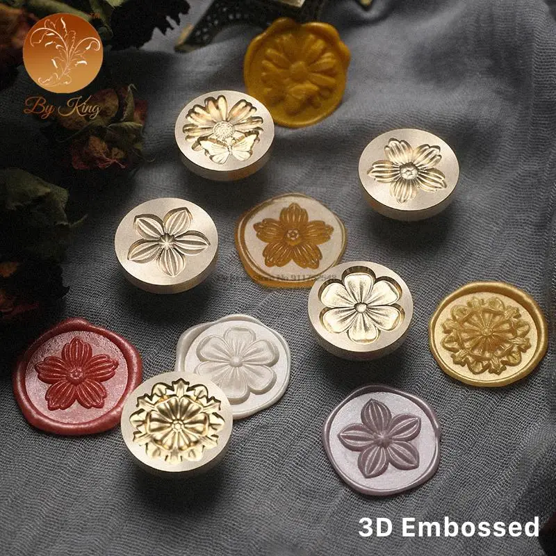 

Flowers 3D Embossed Wax Seal Stamp Retro Sealing Stamp French Rose Butterfly Themis Tulip Bows Snowflakes Fire Lacquer Seal